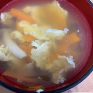 人参と卵としめじの中華スープ